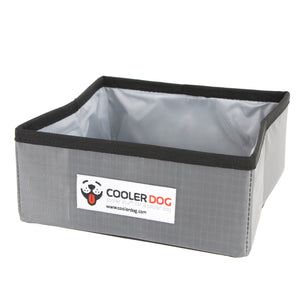 Unfolded CoolerDog large, gray bowl without water