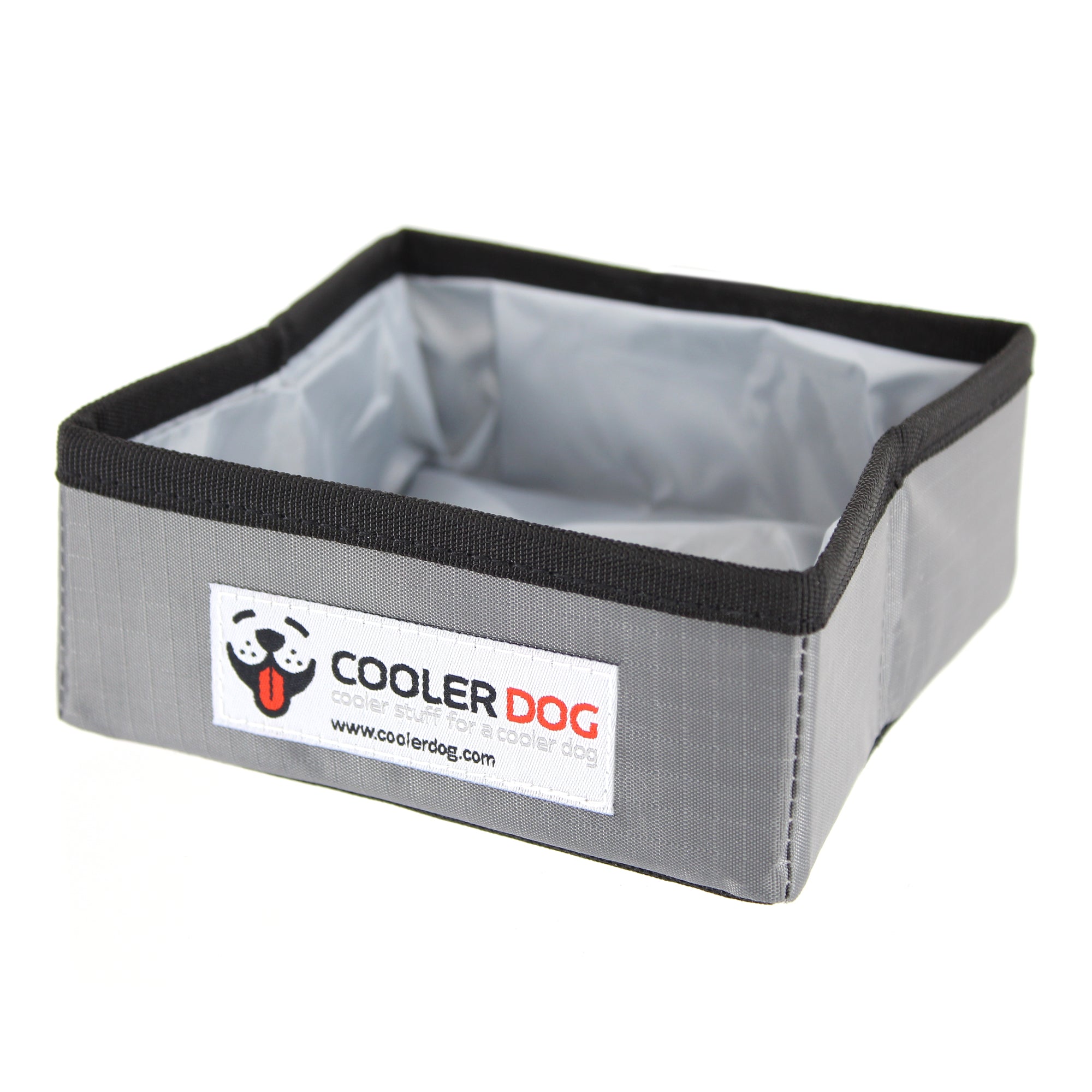 Unfolded CoolerDog small portable dog bowl, without water