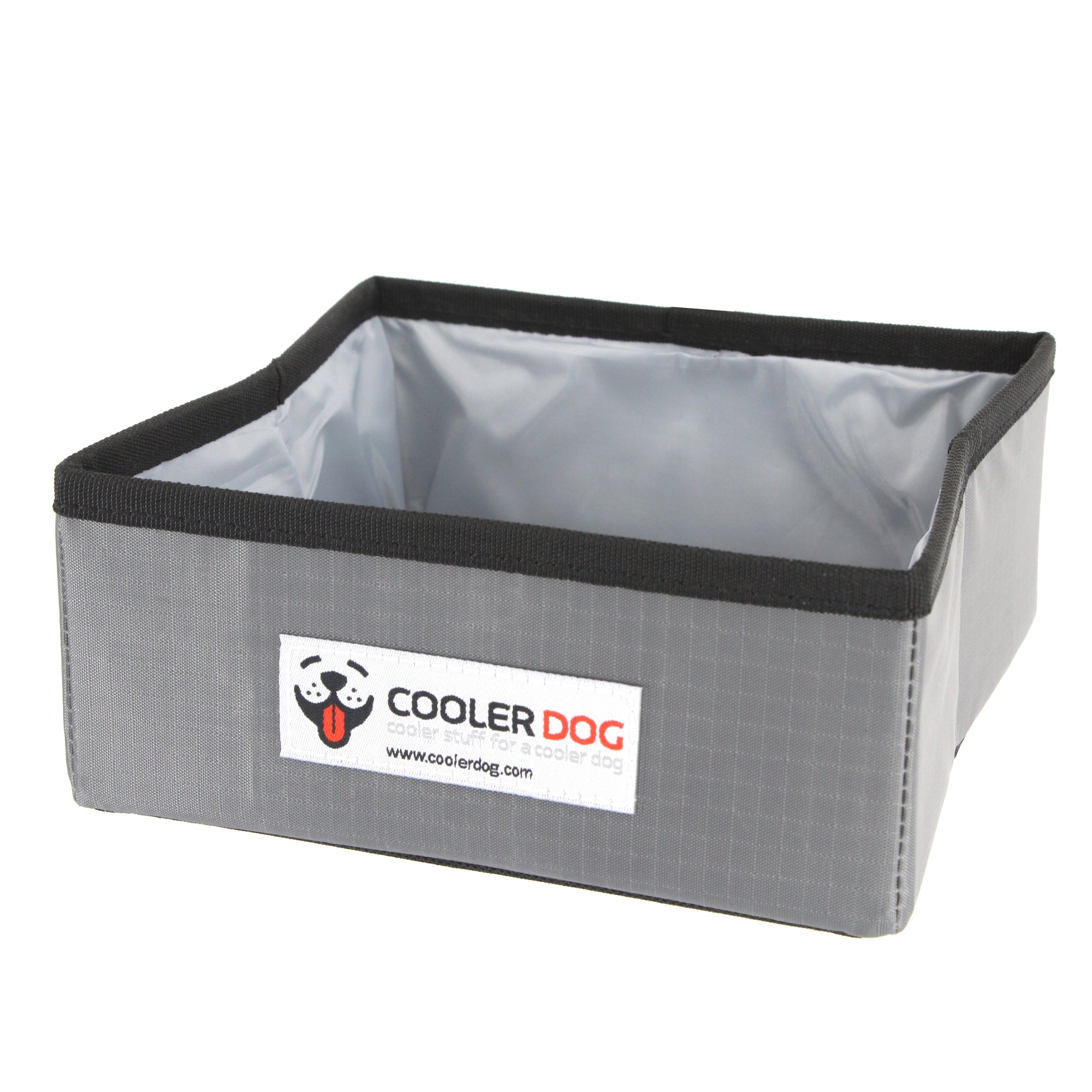 Unfolded CoolerDog large, gray bowl without water