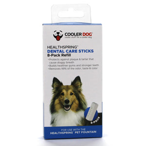 Packaging for the CoolerDog dental care sticks, 8 pack refill